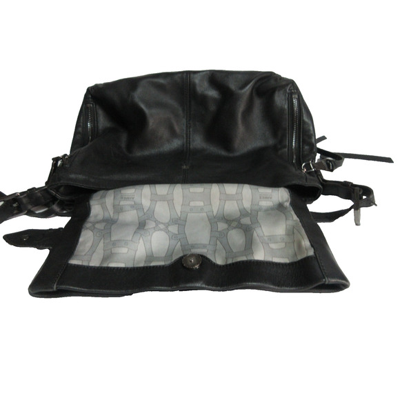 aimee kestenbergBlack Shoulder Handbags Leather Multi Pockets Logo Buttery Soft - Picture 6 of 11